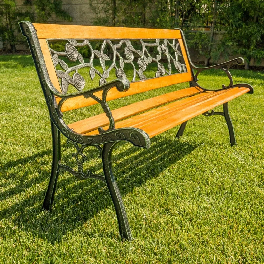 The Garden Bench's edges are all finished no raw cuts or drips to catch on clothing, The Metal Bench can give you the safe relax