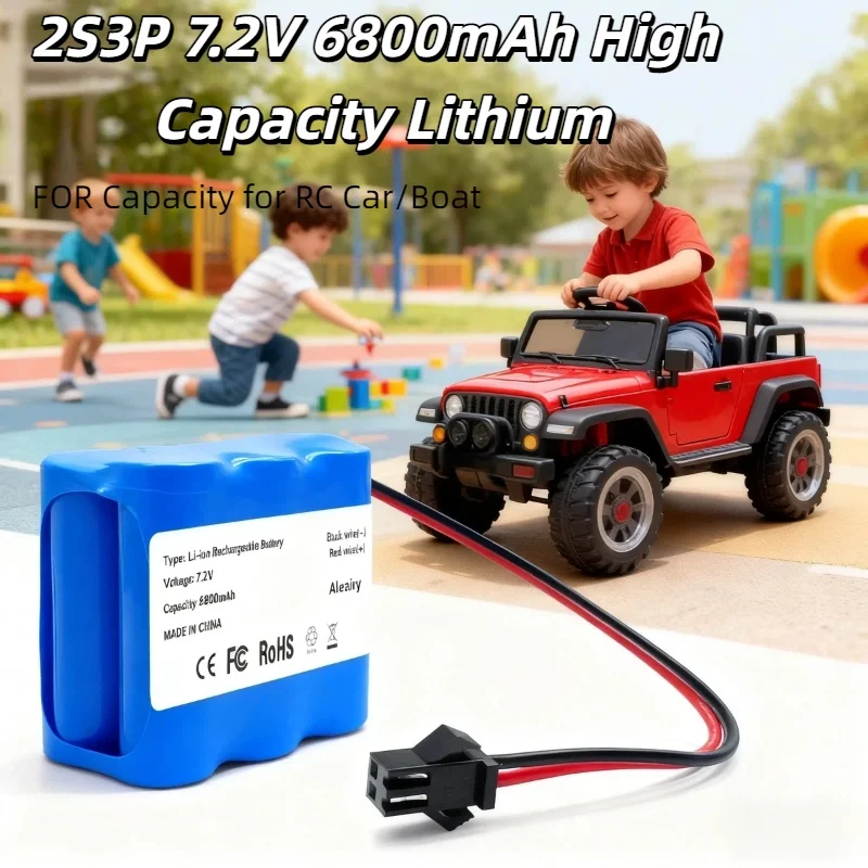 

Литий-ионный аккумулятор 7,2 В, 12800 мАч, 2S3P — для радиоуправляемого автомобиля, радиоуправляемой лодки, игрушечной модели и выходной светодиодный светильник, стабильная производительность