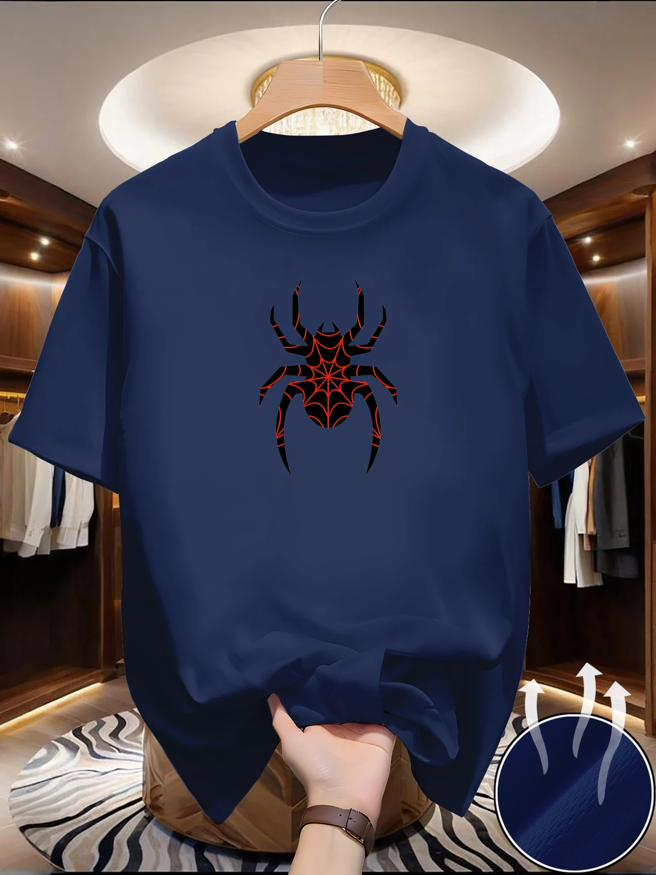 

Новая мужская футболка для бега, весна/лето, тонкий топ, красный принт паука, быстросохнущая дышащая спортивная футболка с короткими рукавами для фитнеса