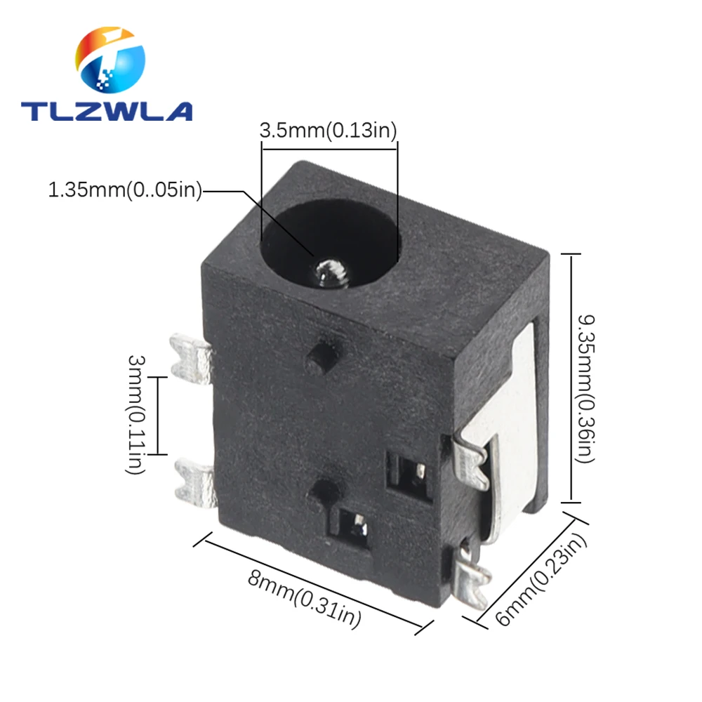 10PCS DC Power Socket DC-033 4.0*1.7mm 3.5*1.35mm DC Socket SMD 4Pin Power Socket DC033 4.0x1.7mm 3.5x1.35mm
