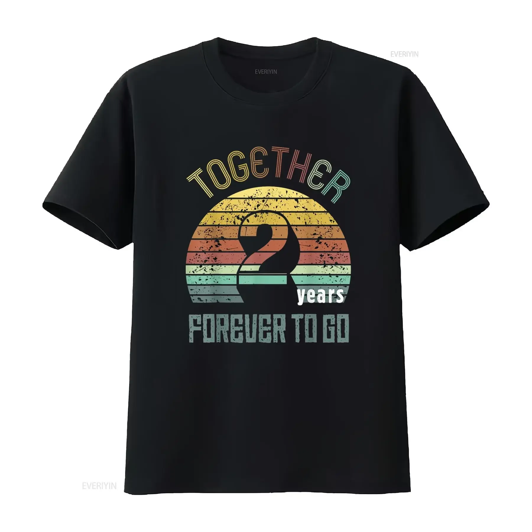 

2nd Years Wedding Anniversary s For Couples Matching T Shirt vintage Washed designer clothes Casual fashion Stylish Unisex