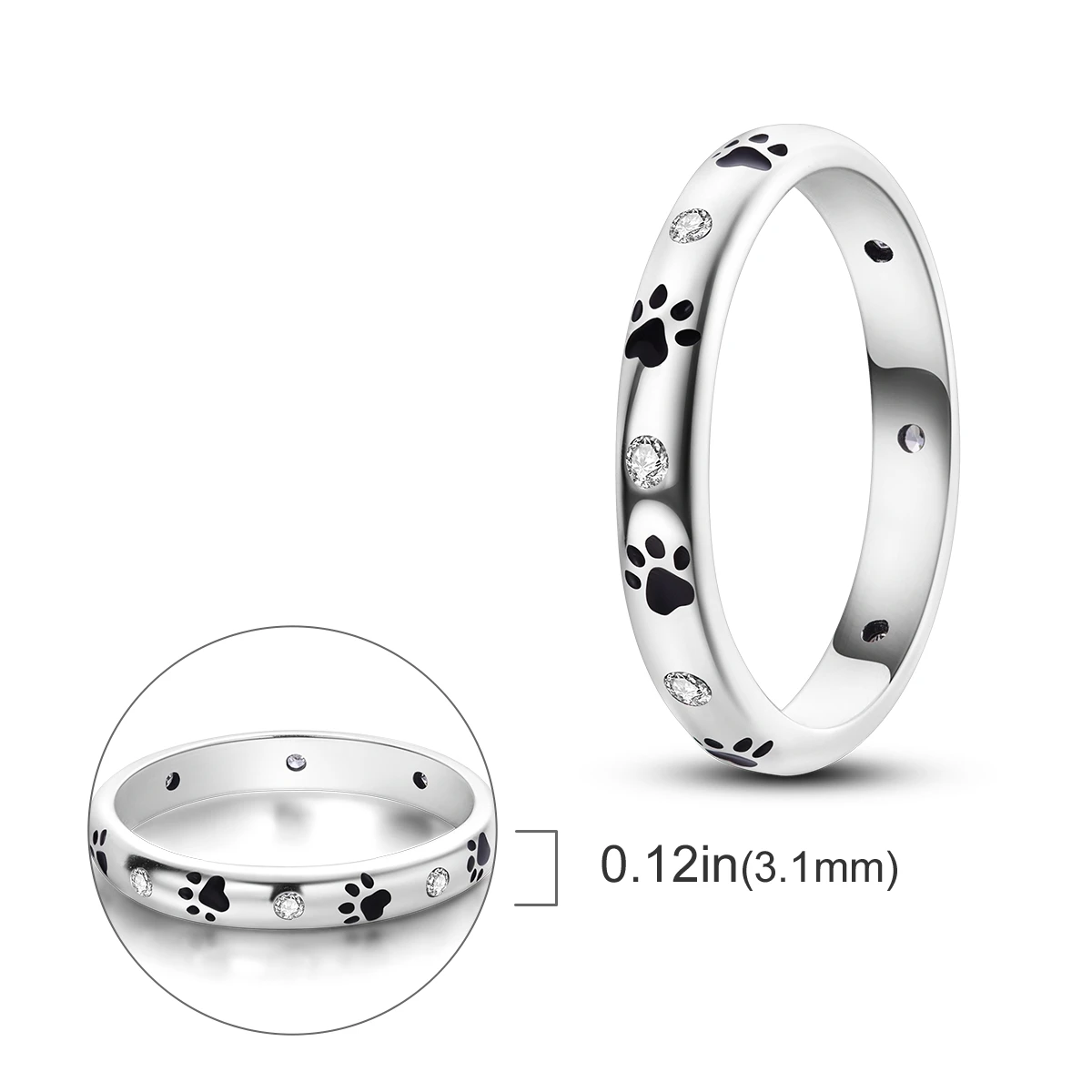 Women's 925 Sterling Silver Stackable Flower Ring, Engagement