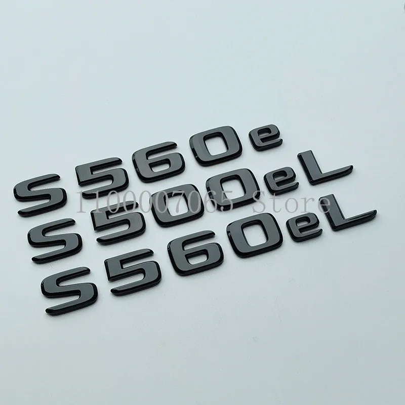 2017 Flat Glossy Black Letters S500eL S560e S560eL ABS Emblem for Electric Car Badge Trunk Nameplate Logo Sticker