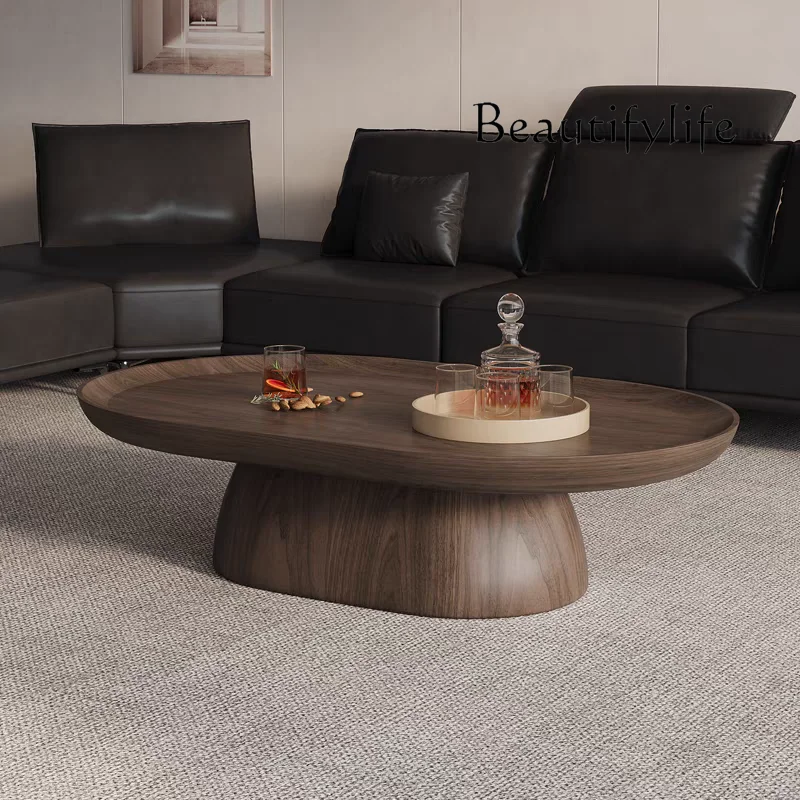 

Medieval designer minimalist walnut creative coffee table household living room 1.3 meters 1.2 meters retro coffee table