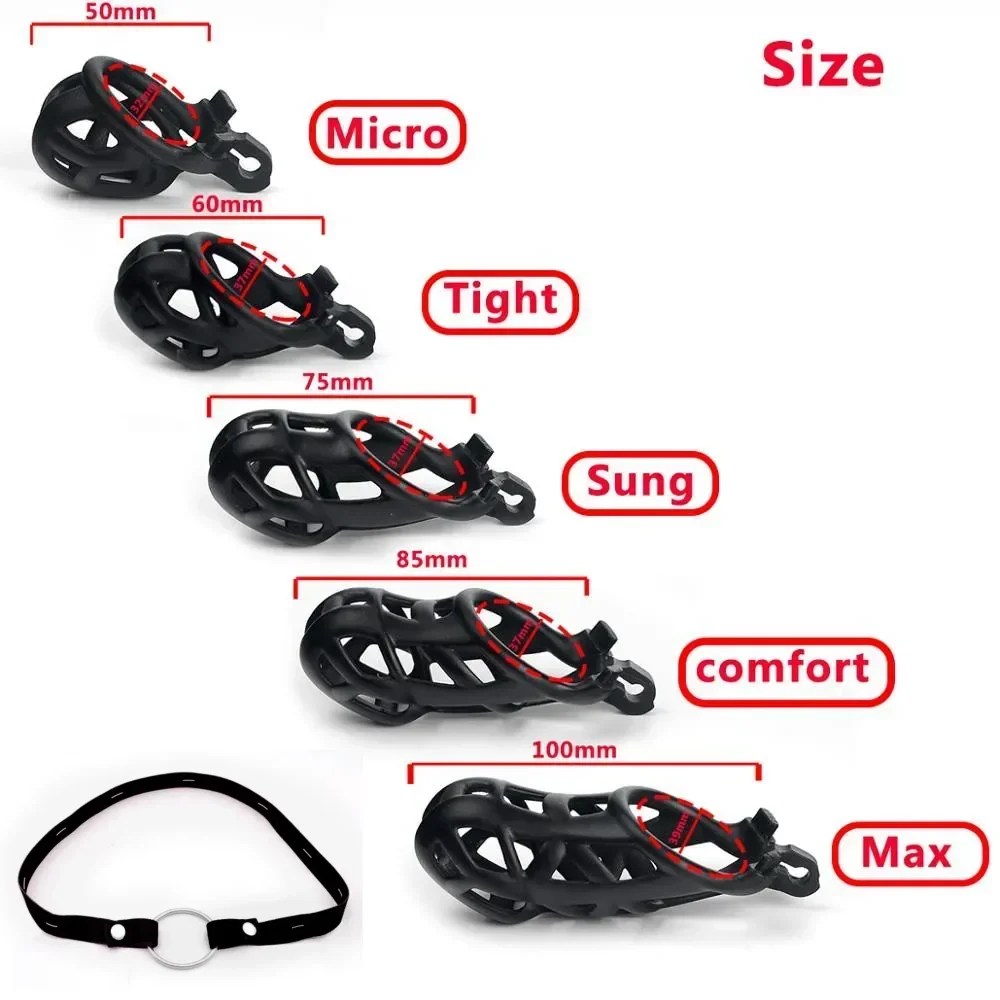 Male Cock Cage Chastity Device Cock Cage Male Chastity Device with 4 Rings Male Adult BDSM Bondage Sex Toys for Penis Exercise