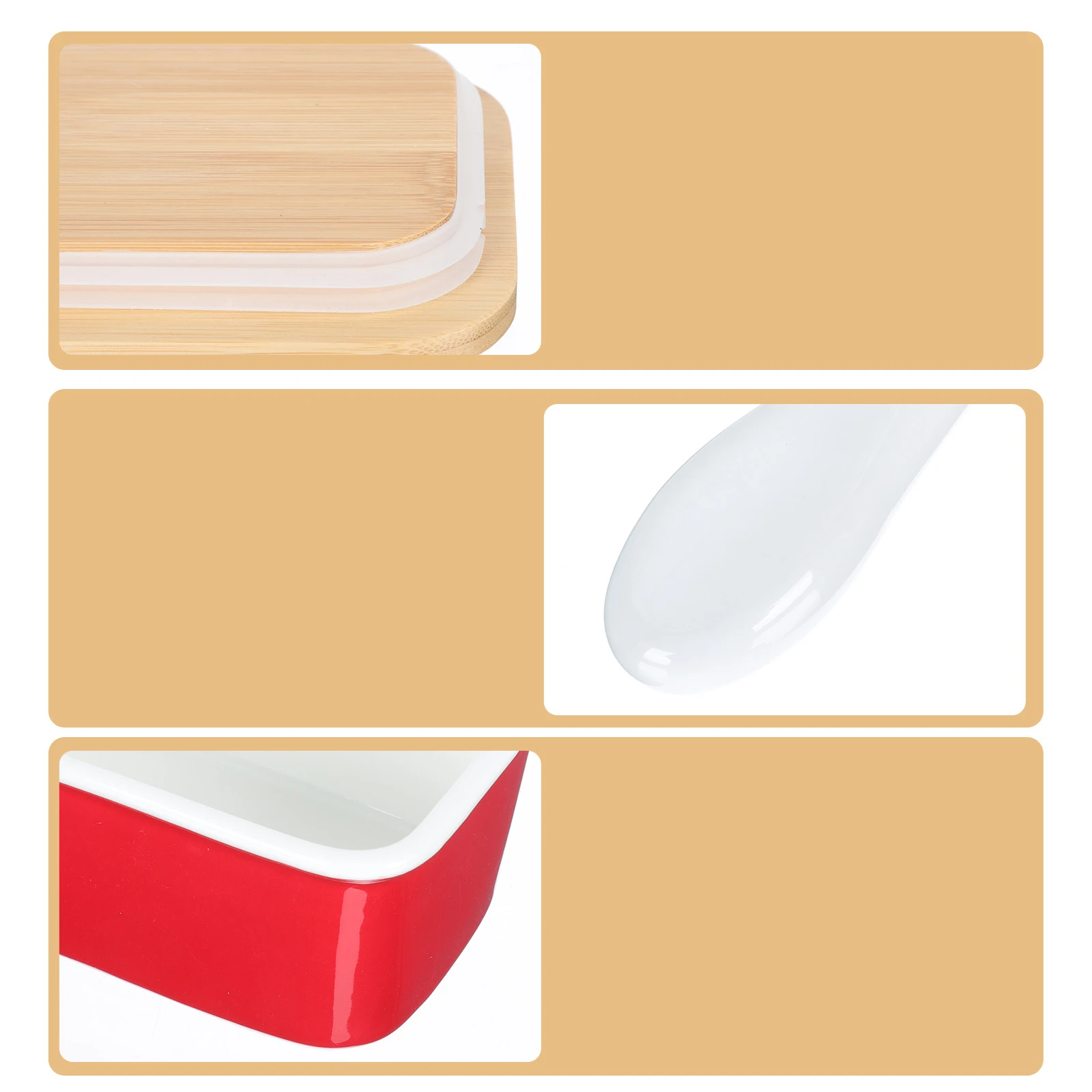 

1Set Butter Box with Cutter Ceramic Butter Container Exquisite Food Storage Box for Kitchen Restaurant Hotel Use