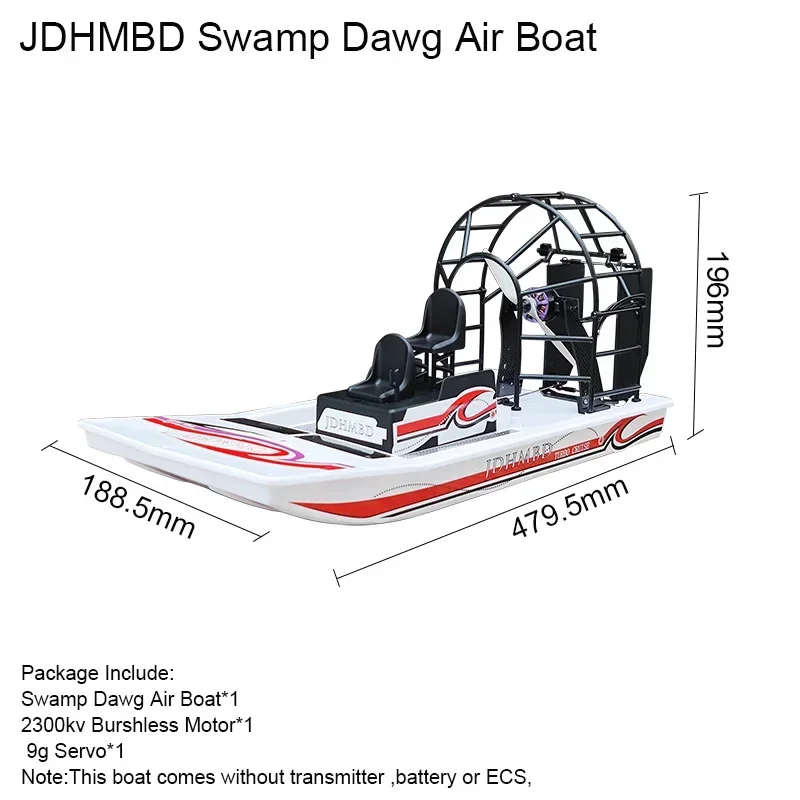 Gart JDHMBD ad alta velocità Swamp Dawg boat telecomando due canali grande vendita Turbo Cruise RC barca a vento senza spazzole ad alta velocità