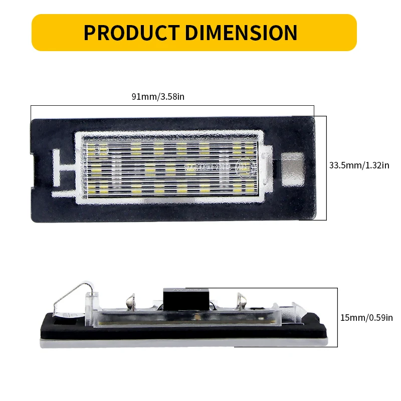 2 pezzi CanBus senza errori LED luce targa per FIAT Panda MK3 tipo 169 MK4 312 319 lampada numero bianco senza errori OEM: 71734797