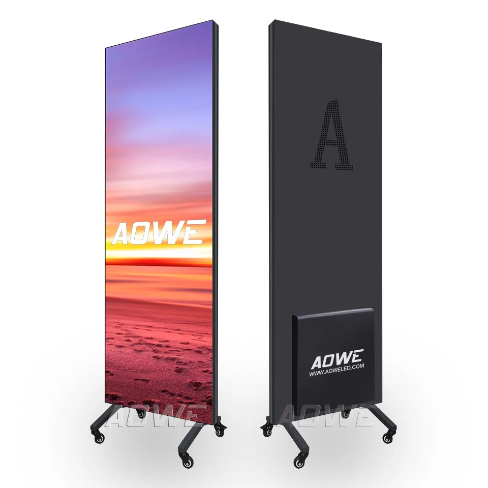 Floor Standing Indoor Led Video Advertising Screen Publicity Boards Equipment Graphic Digital Signage Led Poster Display