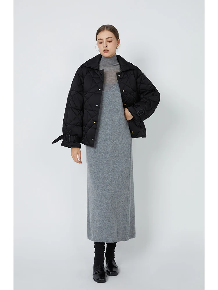 

NEBU Bla Quilted ort down Jaet Women's Winter High-End Lightweight Ele Du down Padded Coat for End of Year Tee
