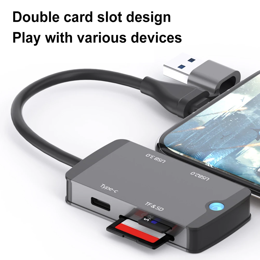 HUB USB C OTG, lector de tarjetas SD, unidad Flash, lector de tarjetas de memoria inteligente, multipuerto con puertos SD TF para Macbook, accesorios de computadora