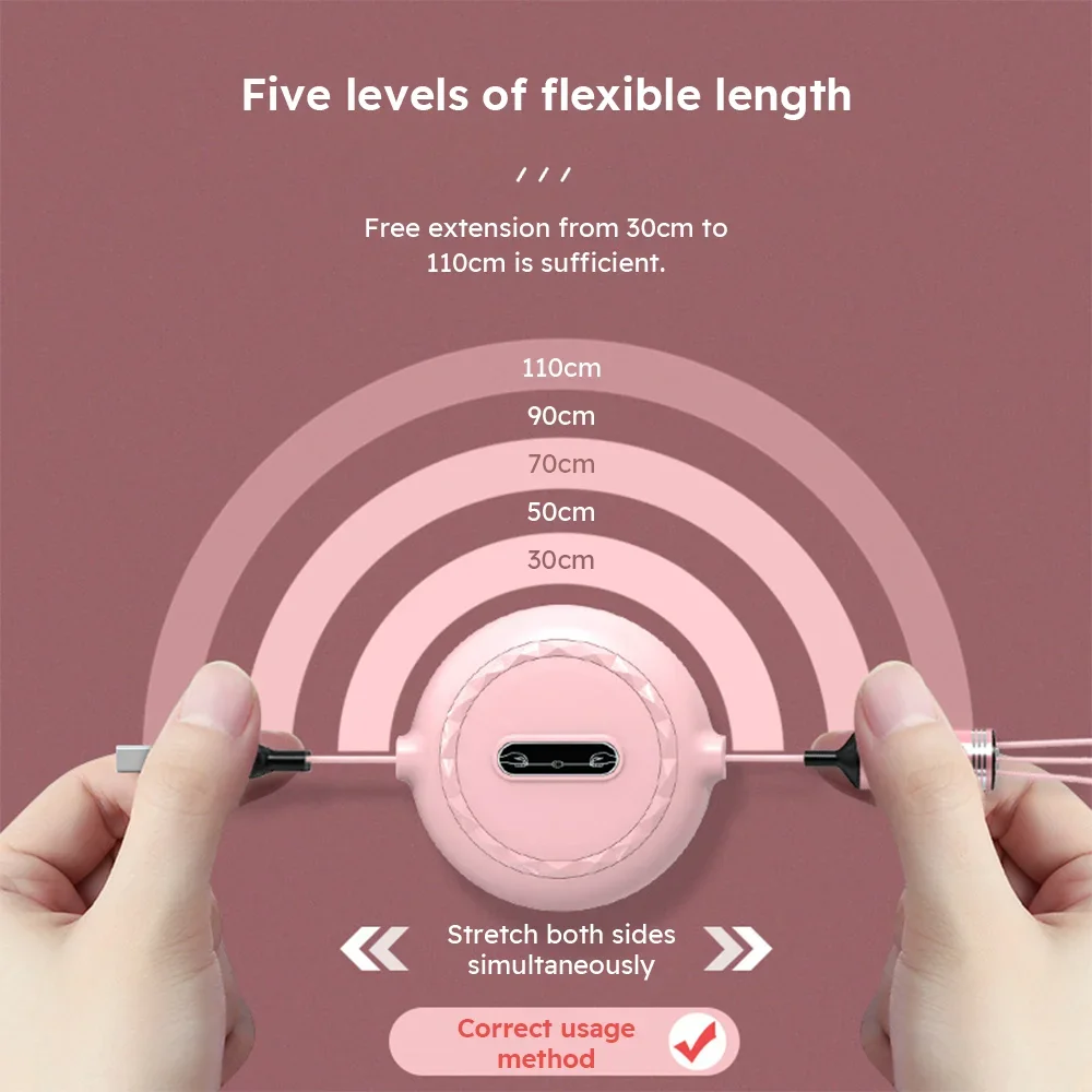 3 In 1 Retractable USB Cable  Fast Charging Data Cord For Iphone Samsung Huawei Xiaomi Multi Port Multiple Charging Wire