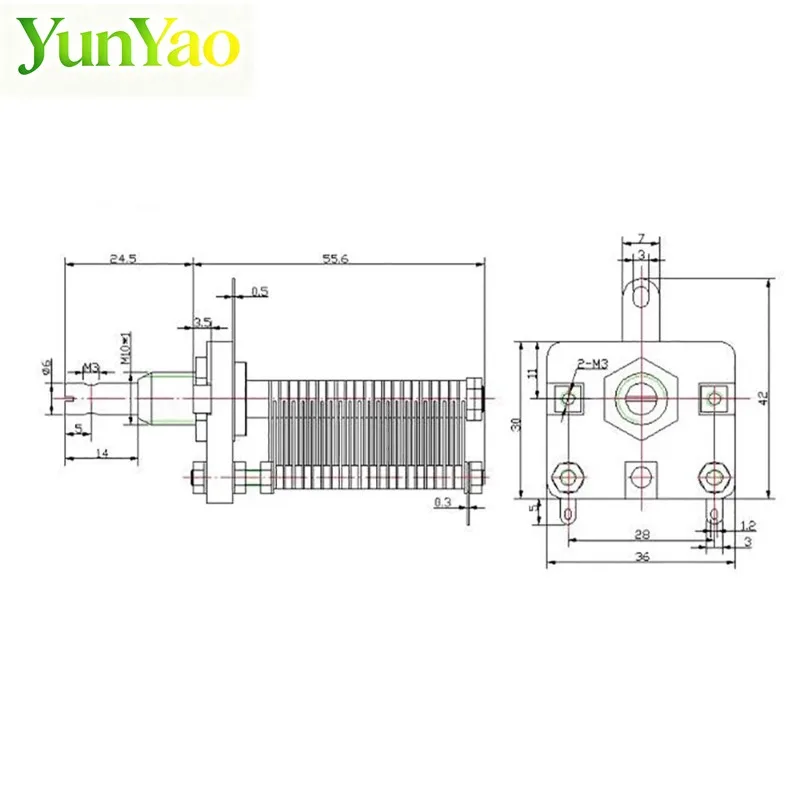 هوائي حلقة صغيرة RF الجهد العالي AirVariable مكثف CW1-270PCeramic Single10-270pF 1000VDC لسوق المكونات الإلكترونية #6