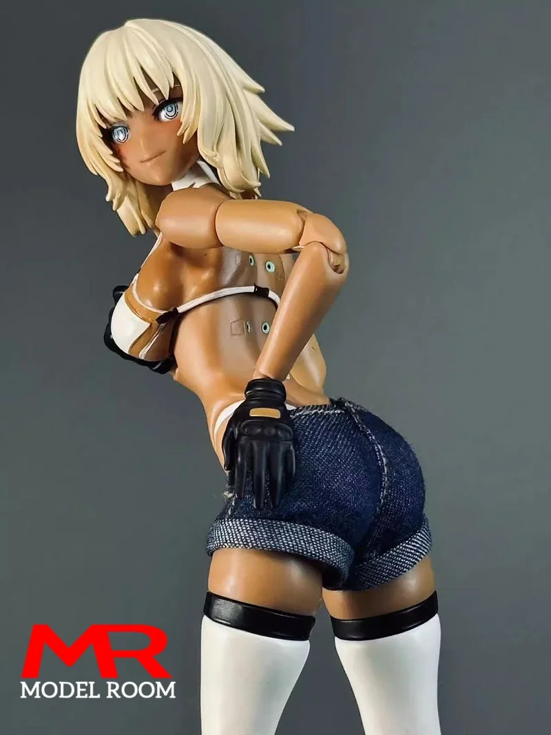 1/12 Scale Female T-shirt Denim Shorts Hot Pants Clothes Model Fit 6'' OB BJD Snail shell 86TOYS Soldier Action Figure Body Doll