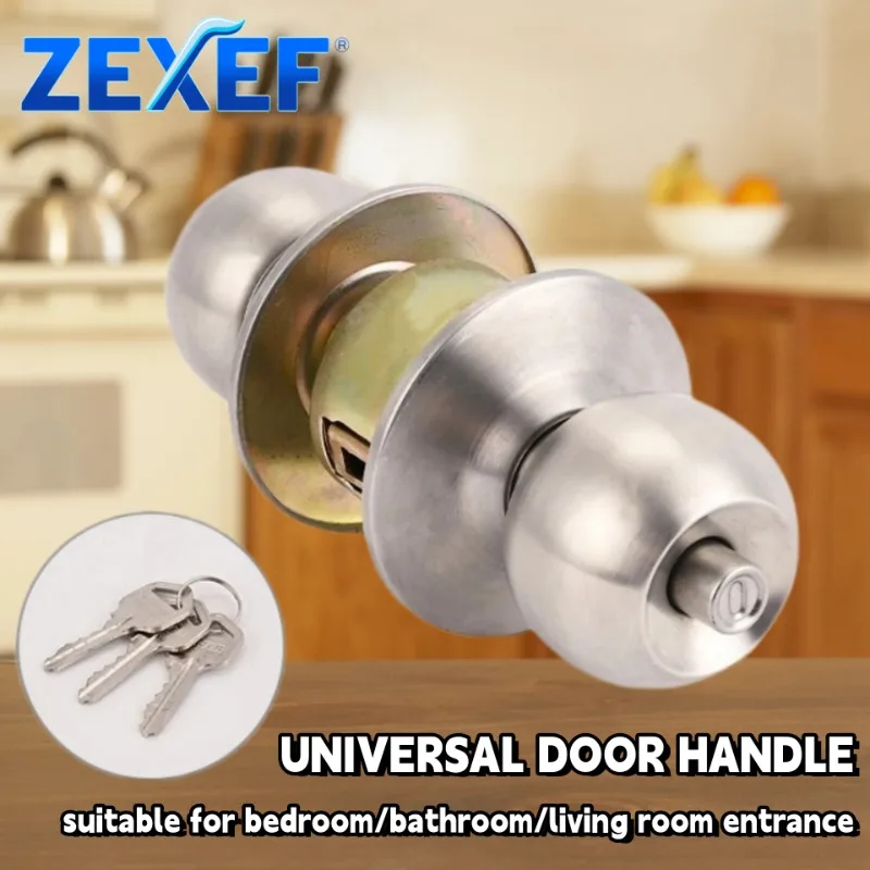 

Дверная ручка ZEXEF/с ключами для спальни, ванной комнаты, гостиной, входной замок, прочный домашний универсальный защитный замок, аксессуары