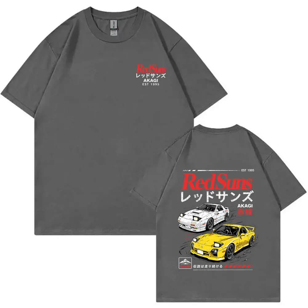 Anime Initial D Drift AE86 Takumi Fujiwara Tofu Shop Akagi Redsuns T-shirt Men Women Clothing Manga Oversized Crewneck T Shirts