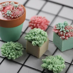 Succulent Silicone Mold Candle Molds Resin Mold 3D Succulent Plant Candle Mold Silicone Mold for Scented Candles Soaps Making