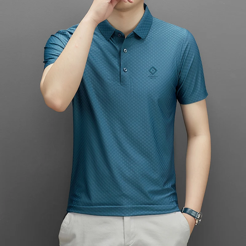 Summer New Shirt, Slim Fit Spring Business Gentleman Short Sleeve Men's T-shirt, Office Daily Casual Polo Shirt