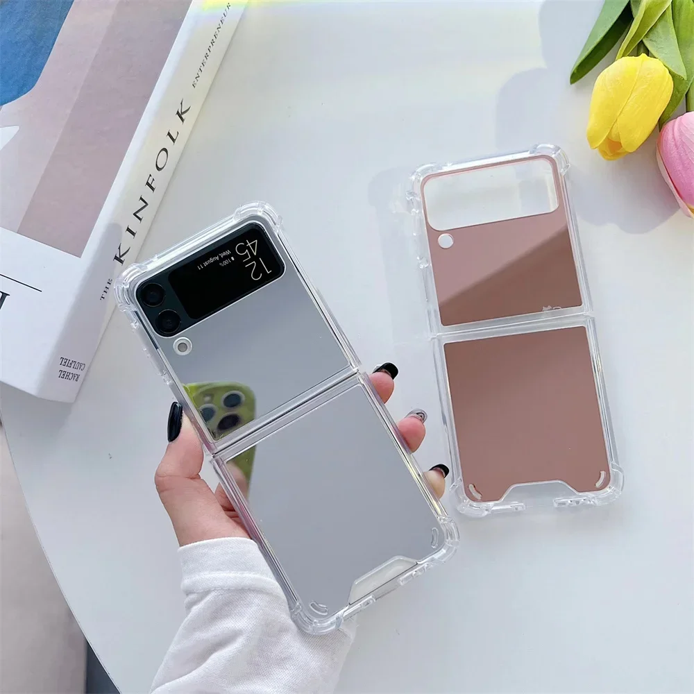 Luxuriöse Handyhülle mit Make-up-Spiegel für Damen und Mädchen, passend für Samsung Galaxy Z Flip 3 4 5 6 7 FE Flip7 Flip6 5G, schlanke, robuste Schutzhülle. – Detail 9