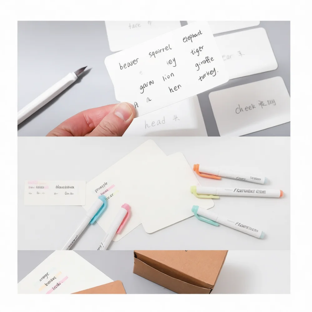 Blank Index Cards Stationery Paper Memo Notes DIY Craft Gift Tag For Study Drawing Portable Kraft White Black Card