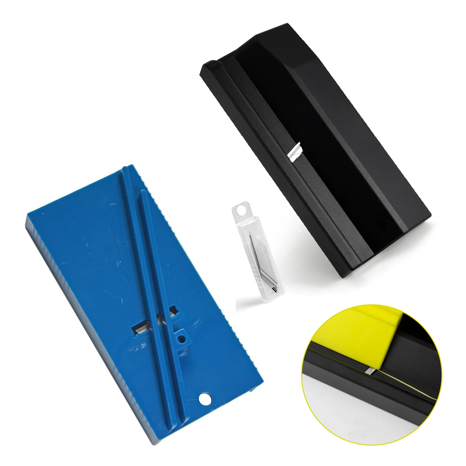 

FOSHIO алюминиевый инструмент для обрезки острых краев для резины/силикона/пластика, тонировочная пленка для окон автомобиля, скребок, точилка для кромок с лезвиями