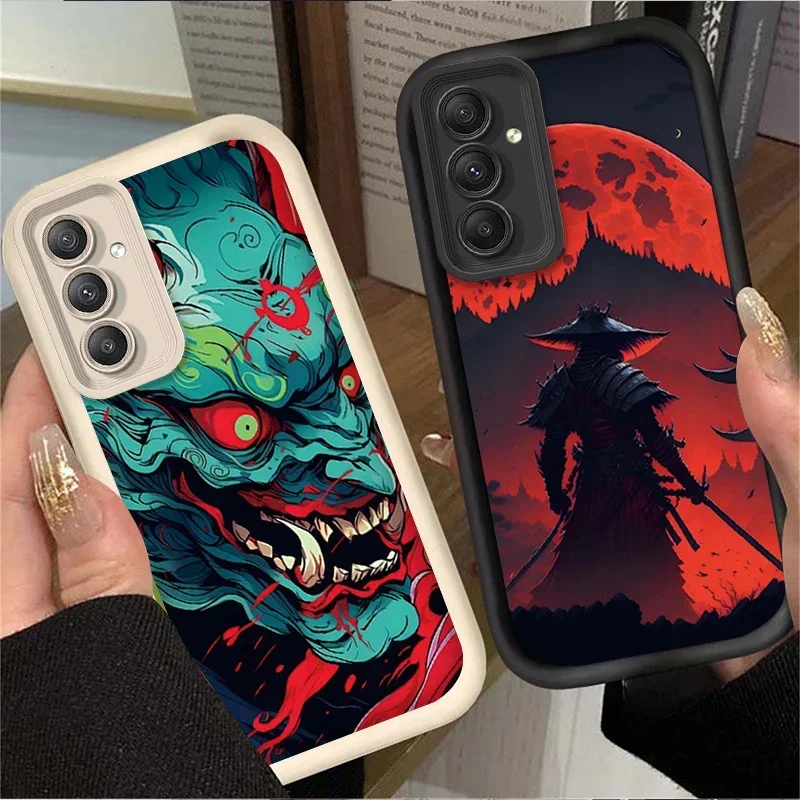 Terror Ghost Face Samurai Case for Samsung Galaxy A15 A55 A35 A25 A05 A05S 5G A24 A13 A23 A12 A22 A32 A52 A52S A71 A72 A51 Cover