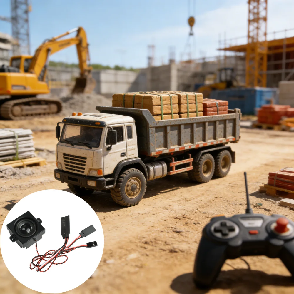 5W RC Diesel Engine Sound Simulation Module DC3.6-8V Embedded Install for RC Truck Excavator Model Dustproof High Sound Quality