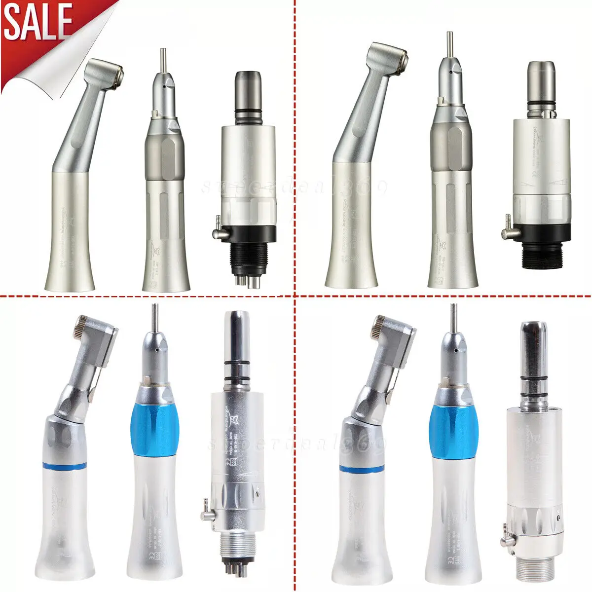 

Dental 1:1 Slow Low Speed Handpiece Straight Contra Angle Air Motor Kit 2/4Hole Fit Nsk/Kavo