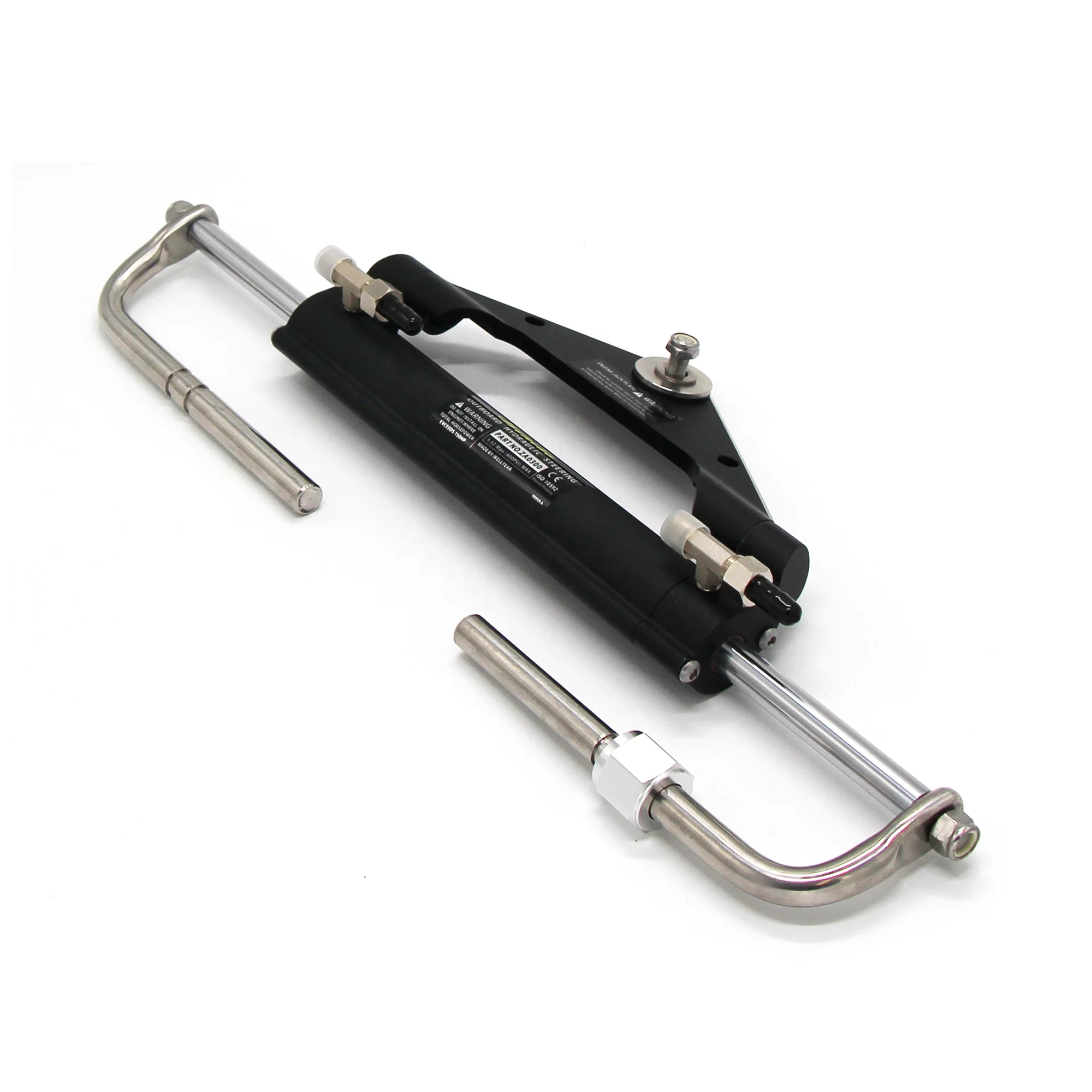 ZA0300-C Outboard Hydraulic Steering System 150 HP Stainless Steel Cylinder Boat Yacht Outboard Inboard Steering Kit Front Mount