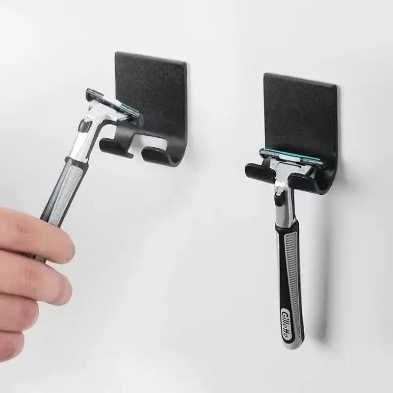 Bathroom Stainless Steel Razor Holder Storage Hook Wall  Men Shaving Shaver Shelf Punch Free Razor RackBathroom Accessories