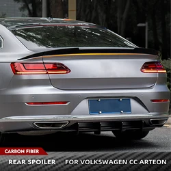 For Volkswagen VW Arteon CC Hatchback 2019UP Real Carbon Fiber Rear Boot Lid Highkick Wing Lip Car Rear Trunk Raing Spoiler