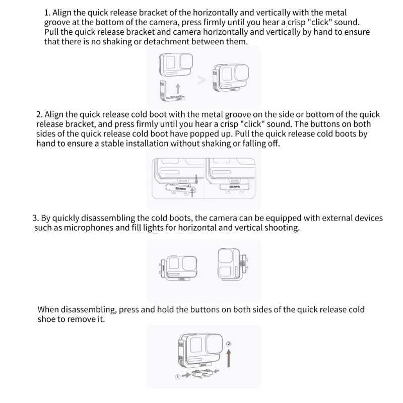 Small Quick Release Adapter Easy Detach Cold Shoe Mounts For AcePro/AcePro2 Cameras Secure Connection Accessory DropShipping