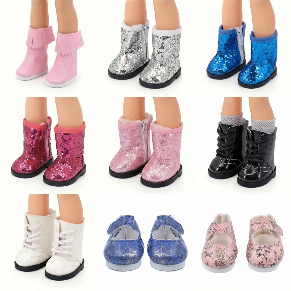 

5cm Doll Shoes Boots For 14 Inch Wellie Wishers Doll And Paola Reina Doll And Classic Nancy Doll