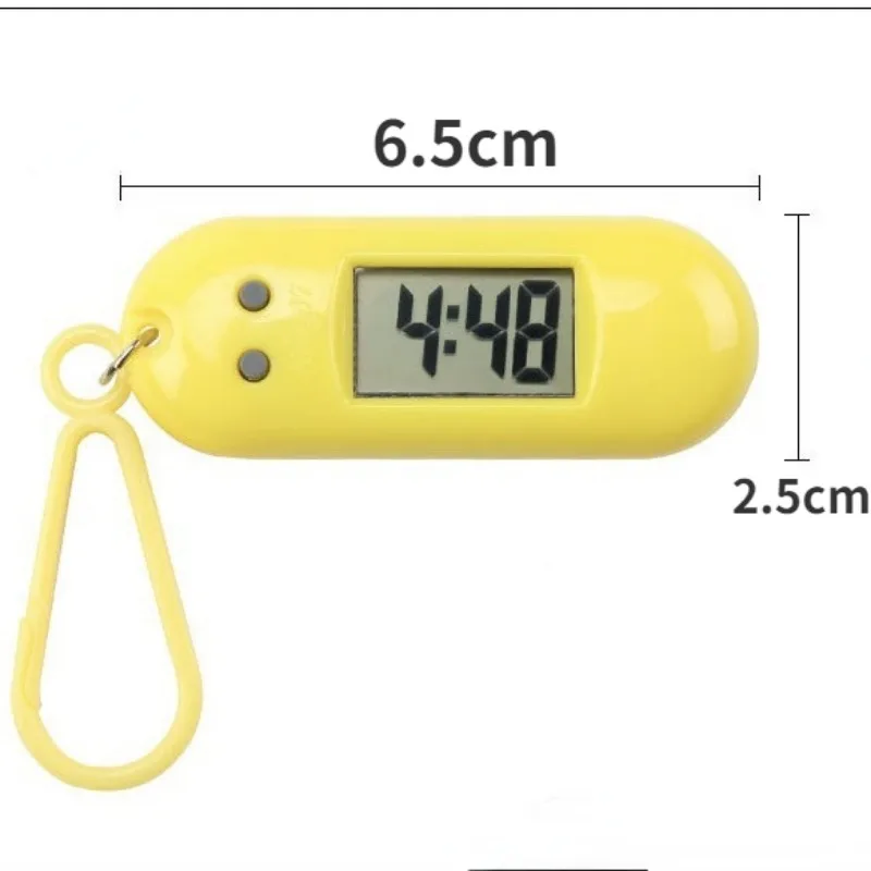 SpongeBob Clock Pendant Cute Cartoon Electronic Watch Student Backpack Decoration Mini Timer Charms Toys Clock Key Ring Keychain