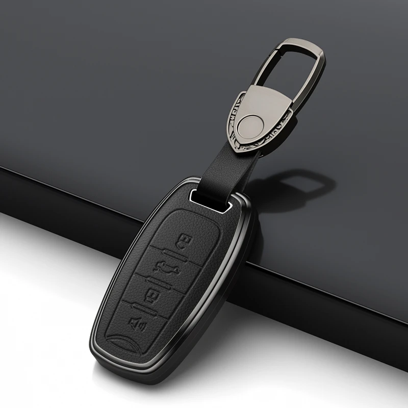 

Suitable For HAVAL DARGO H6 H6S F7 H9 M6 Simple Style Handmade Zinc Alloy + Leather Car Remote Key Case Cover