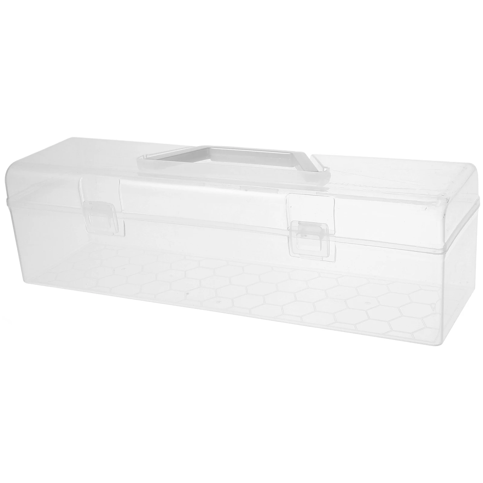 

Portable Clear Thickened Storage Box Plastic Handle Kids Pen Brush Case Nail Hair Accessories Organizer School Supplies Craft