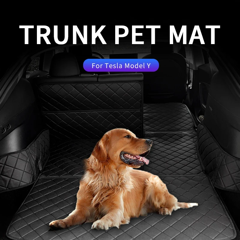 

For Tesla Model Y 2023-2020 Rear Trunk Pet Mat Waterproof Dust-proof Cargo Liner for Dogs Side Trunk Storage Box Model Y