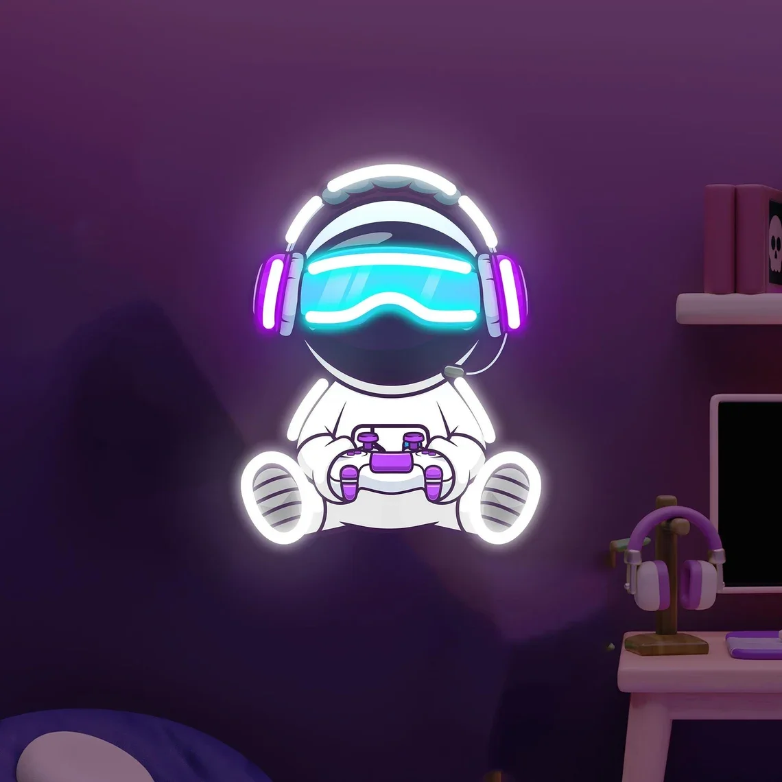 

Astronaut Gaming Neon Sign Pop Wall Art Decor Game Room Kids Birhtday Gifts Bedroom Space Home Decor Bar Club Sign for Astronaut
