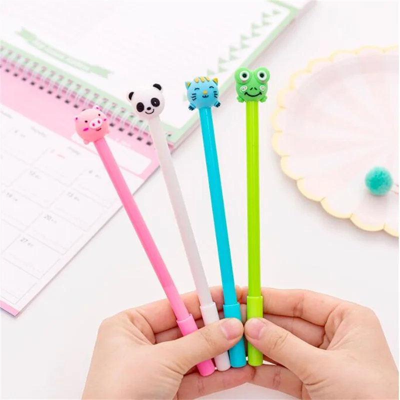 

60 pcs/lot Creative Cat Panda Gel Pen Cute Animal 0.5 mm Black Ink Signature Pen School Office Writing Supplies Stationery Gift