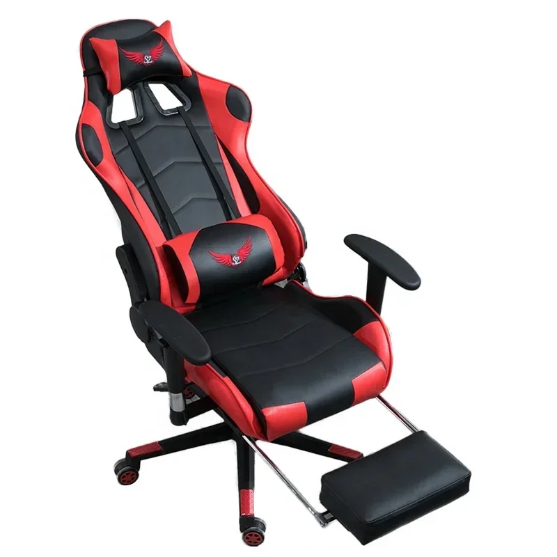 Home Office Comfortable Game Chair Gaming Chair PC Computer RGB LED Light Gaming Chair with Footrest