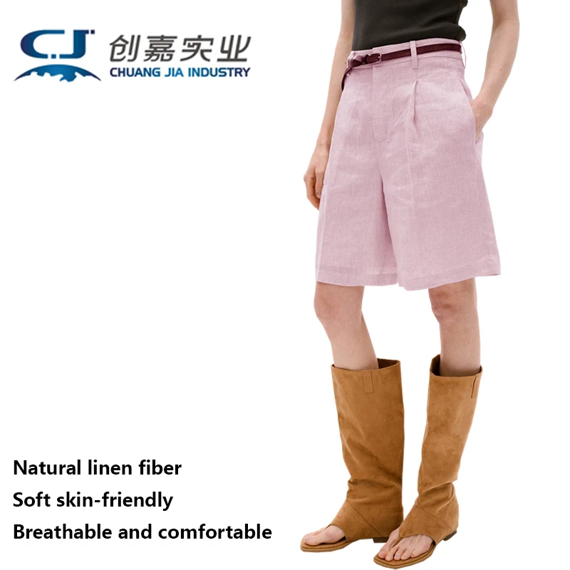 High-quality Linen Women's Five Quarter Pants Temperament Simple Fresh and Comfortable Pants Spring and Summer Youth Fashion