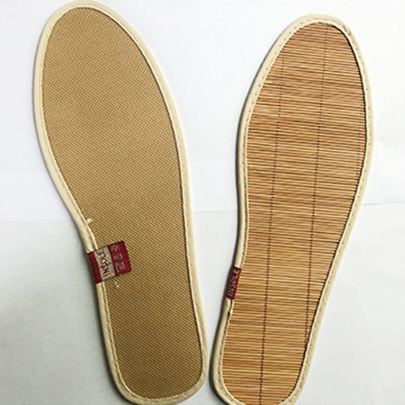 Men Women Summer Cool Bamboo Woven Full Shoe Insoles Thin Breathable Lightweight Sweat Wicking Cooling Cushion Inserts