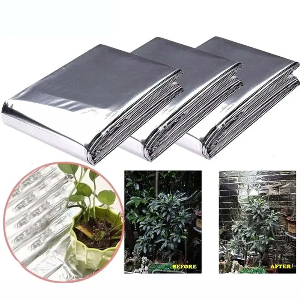 1pcs Polyester  Outdoor Versatile Reflective Film Silver Blanket For Plantation Tent Room Garden  Structures  Shade