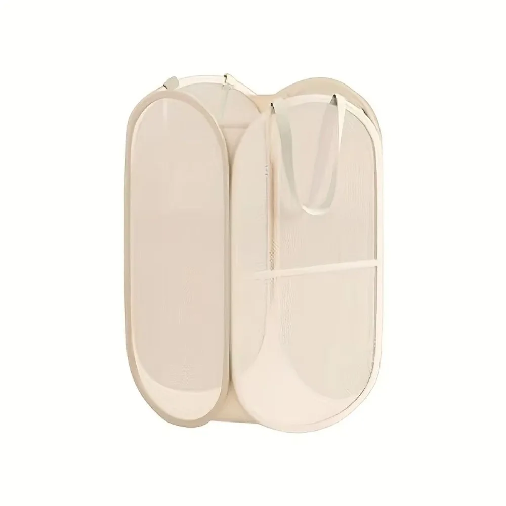 New Sub Block Design Doll Storage Basket with Handle Large-capacity Organizer Side Pocket Laundry Basket Laundry Supplies view 3