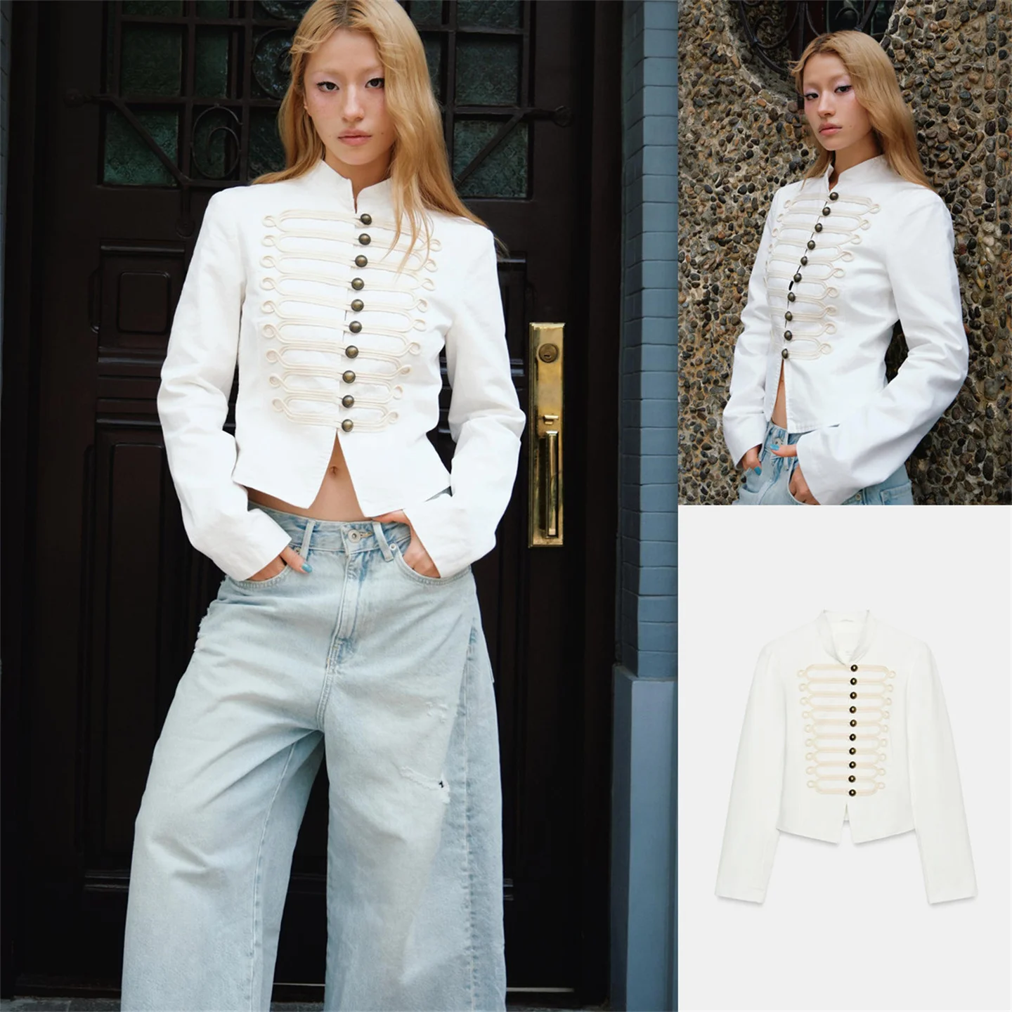 

Fashionable Long Sleeve Stand Collar Slim Fit Napoleon Style Jacket New Summer Women's Clothing Chinese Style Outerwear Coat