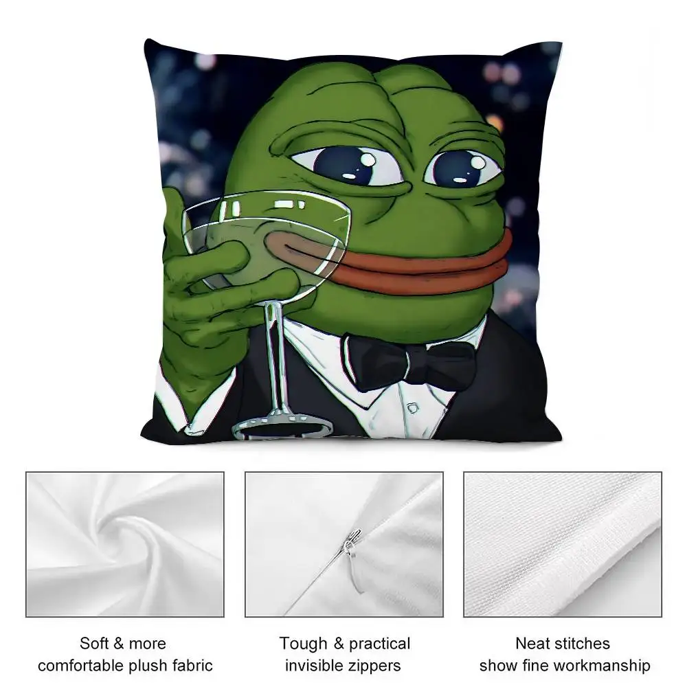 مضحك P-Pepe الضفدع حزين كيس وسادة رمي غطاء وسادة الشمال خمر نمط وسادة تغطي غرفة المعيشة المنزلي أريكة الأريكة مقعد ديكور