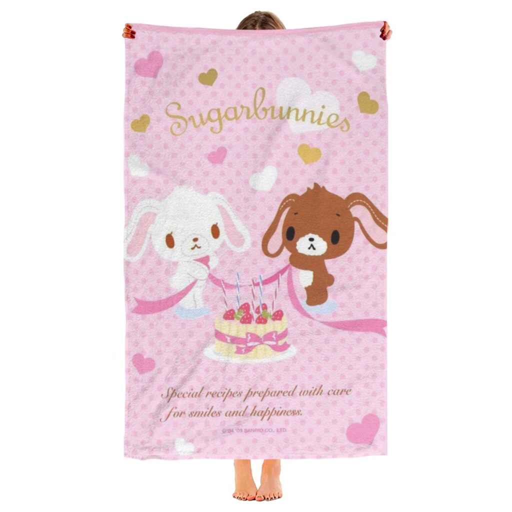 Sugarbunnies Beach Towel  Poncho Bathing Towels Cover-ups Quick Dry Sand Free Yoga Spa Gym Pool