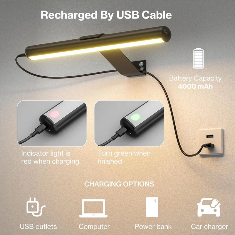 lampada de parede recarregavel com controle remoto moderna luz led escurecimento espelho do banheiro quarto lampada magnetica para leitura cores 01