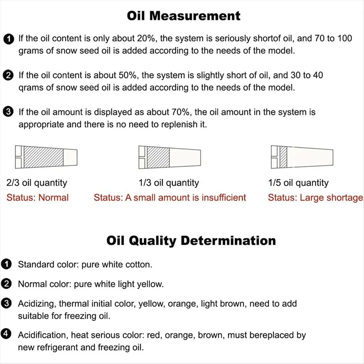 New 10PCS Car Aircon Oil Checker Refrigerant Oil Analyzer AC Oil Teste R134A Refrigeration Oil Level Checker