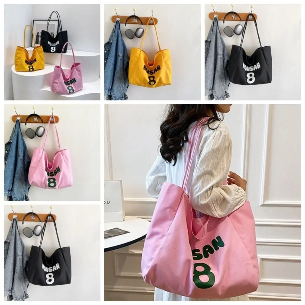 Bolsa de almacenamiento de gran capacidad para niñas, bolso de lona informal, bolso de mano multifuncional, bolsas de compras, bolso de moda con estampado de letras